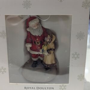 Royal Doulton Santa and Child Holiday Figurine - Red and Cream